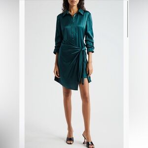 Cinq de Sept  Teal silk Wrap Dress